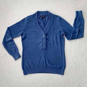 Banana Republic Blue V-Neck Blue Pullover Sweater M